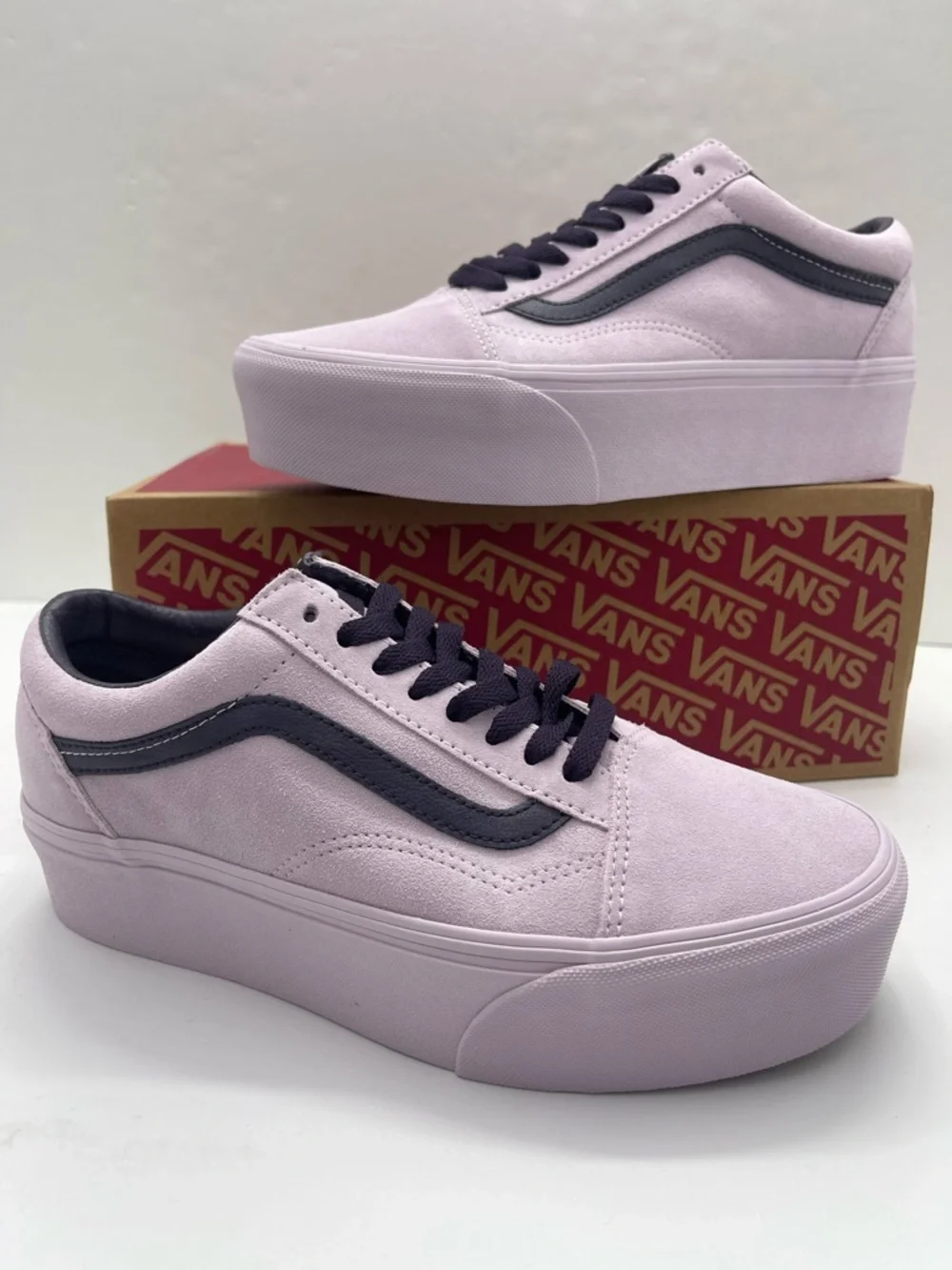 Vans Old Skool Stackform Platform Suede Lavender Sneakers VN0009PZLAE NIB